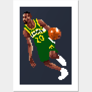 Gary Payton Pixel Dribble Posters and Art